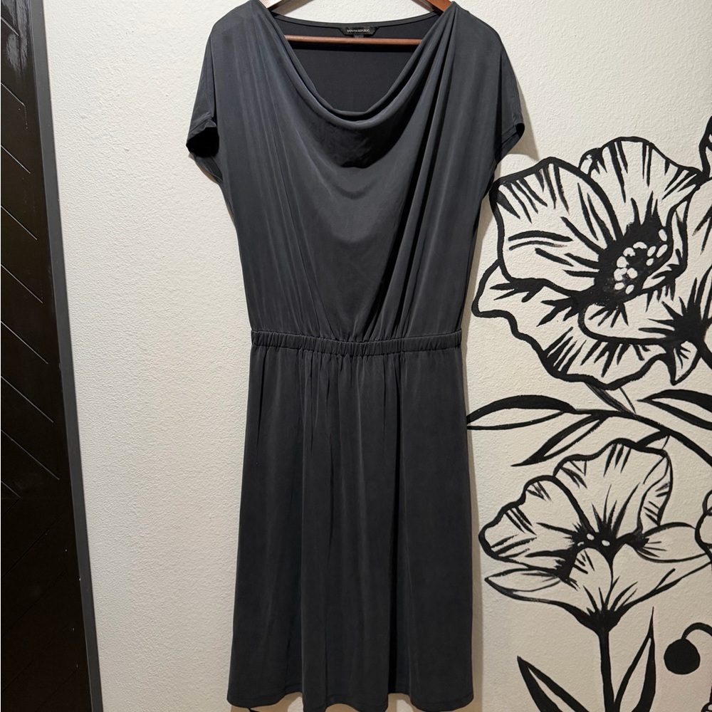 Banana Republic Black Cowl Neck Midi Dress size small